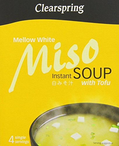 Clear Organic Weiß Miso Instant-Suppe mit Tofu (4 pro Packung - 40 g) - Packung mit 2 von Clearspring