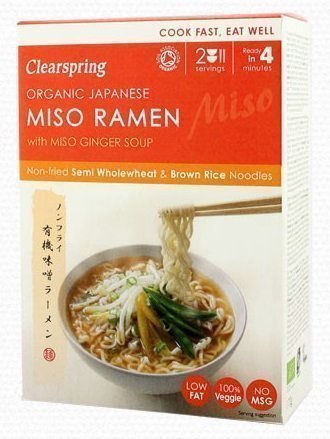 Clearspring Japanische Miso Ramen Nudeln biologisch mit Miso Ingwer Suppe 170g (5 Packungen) von Clearspring