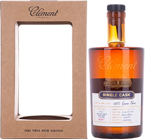 Clément Clément Trés Vieux Rhum Agricole SINGLE CASK 100% Canne Bleue 41,3% Volume 0.5 l in Geschenkbox von Clément