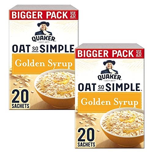 Cleverry Box Set mit Quaker Oat So Simple Golden Syrup Porridge Oatmeal - 40 Beutel x 36g Haferflocken - Brei für eine einfaches Frühstück von Cleverry