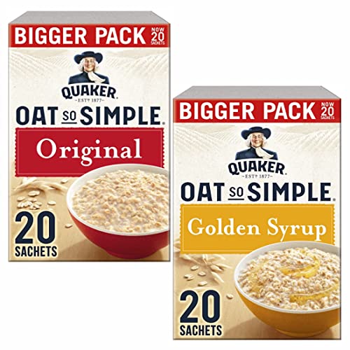 Cleverry Box Set mit Quaker Oat So Simple Porridge Oatmeal Original 20 Beutel x 27g und Golden Syrup 20 Beutel x 36g Haferflocken - Brei für eine einfaches Frühstück Cleverry Box Set mit Quaker Oat So Simple Porridge Oatmeal Original 20 Beutel x 27g und Golden Syrup 20 Beutel x 36g Haferflocken - Brei für eine einfaches Frühstück von Cleverry