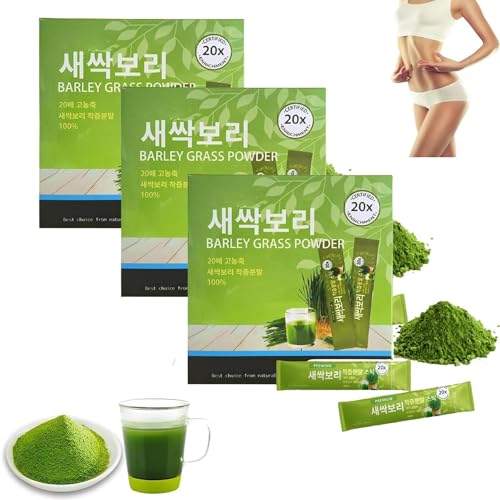 Flower and Plant Dietary Fiber Tender Seedling Powder 100% Pure & Organic, Organic Barley Grass Juice Powder, Barley Seedling Solid Drink, Barley Grass Powder for Women, Be Good for Health (3boxes) von Clisole