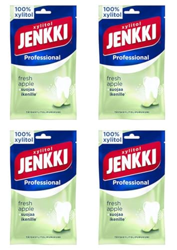 Cloetta Jenkki Xylitol Fresh Apple Kaugummi 4 Pack of 80g von Cloetta