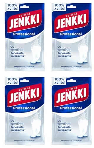 Cloetta Jenkki Xylitol Ice Menthol Kaugummi 4 Pack of 90g von Cloetta