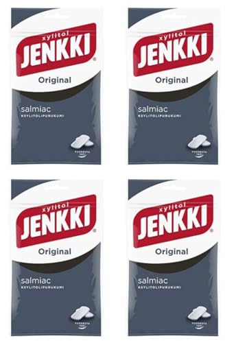 Cloetta Jenkki Xylitol Salmiac Kaugummi 4 Pack of 100g von Cloetta