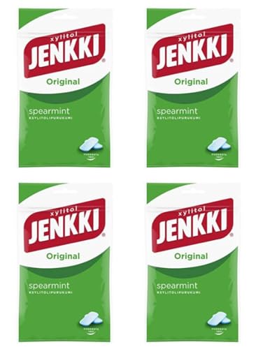 Cloetta Jenkki Xylitol Spearmint Kaugummi 4 Pack of 100g von Cloetta