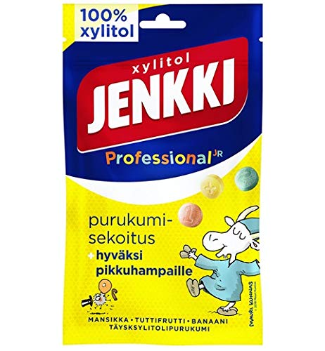 Cloetta Jenkki Xylitol Strawberry Tutti frutti Banana Kaugummi 16 Pack of 75g von Cloetta