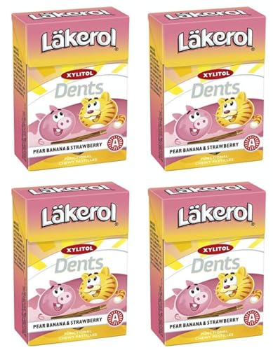 Cloetta Lakerol Pear Banana & Strawberry Pastillen 4 Schachteln of 85g von Cloetta