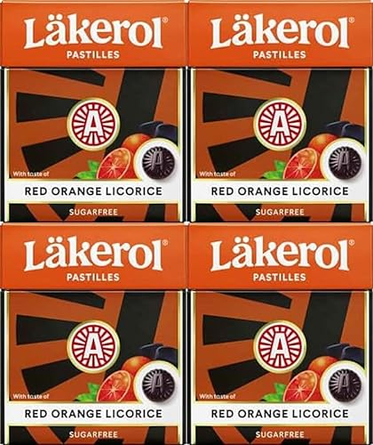 Cloetta Lakerol Red Orange Licorice Pastillen 4 Schachteln of 25g von Cloetta