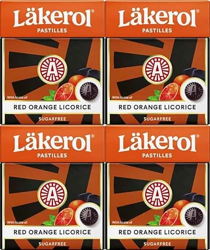 Cloetta Lakerol Red Orange Licorice Pastillen 4 Schachteln of 25g von Cloetta