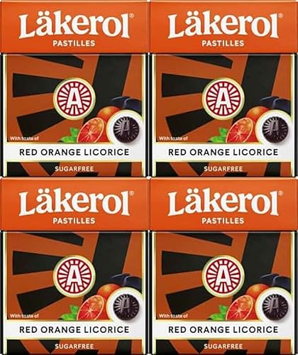 Cloetta Lakerol Red Orange Licorice Pastillen 4 Schachteln of 25g von Cloetta