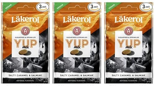 Cloetta Lakerol YUP Mix Salty Caramel & Salmiak Pastillen 3 Pack of 30g von Cloetta