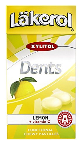 Läkerol Dents Lemon + Vitamin C - Lakerol Zitrone - Original Schwedisch Xylitol Kehle Zuckerfreier Pastillen Box 36g von Cloetta