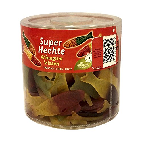 Red Band Fruchtgummi Winegum Vissen 100 Stck. Runddose (Fruchtgummi Super Hechte) von Cloetta