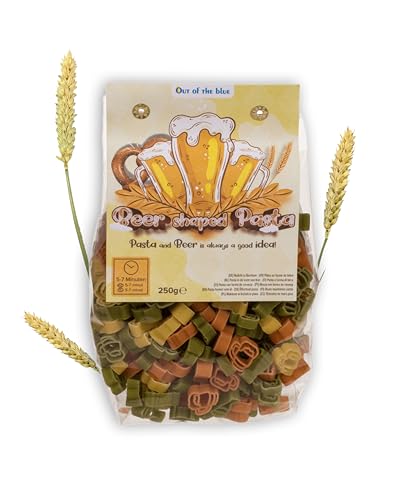 Bier Pasta | mit 2 verschiedenen Motiven & in 3 Farben | aus Hartweizengrieß, gefärbt mit Tomate & Spinat | vegan | Made in Italy | 250g von Close Up