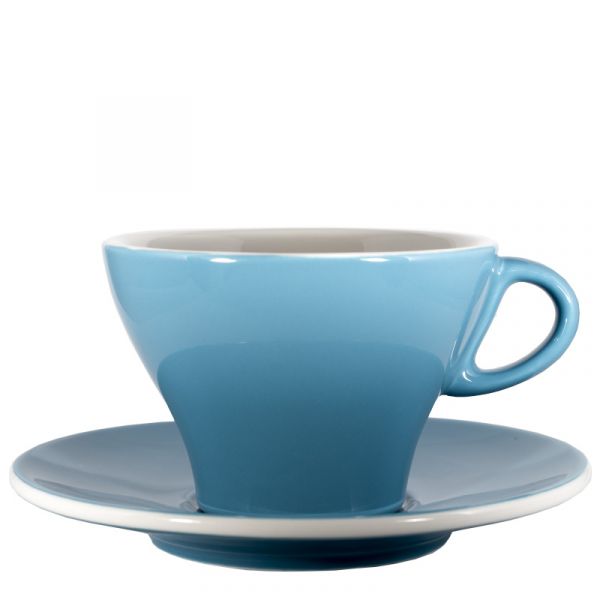 Milchkaffeetasse bunt - Azurblau von Club House