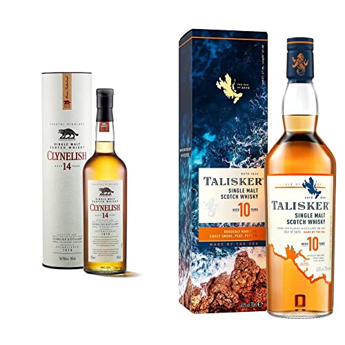 Clynelish 14 Jahre | Single Malt Scotch Whisky | Klassischer Bestseller | handgefertigt aus Schottland | 46% vol | 700ml & Talisker 10 Jahre | mit Geschenkverpackung | 45.8% vol | 700ml von Clynelish