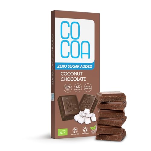 Bio-Kokosschokolade 40g/ZERO SUGAR, Low-Carb-Snack mit Inulin-Probiotikum, Schokolade geeignet für eine KETO-Diät mit niedrigem Kohlenhydratgehalt, Low-Carb-Snack Bio-Kokosschokolade 40g/ZERO SUGAR, Low-Carb-Snack mit Inulin-Probiotikum, Schokolade geeignet für eine KETO-Diät mit niedrigem Kohlenhydratgehalt, Low-Carb-Snack von Co coa