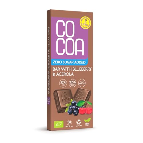 CO COA Schokolade Low Carb-Ohne Zuckerzusatz, Beerengeschmack BIO 40g - Präbiotikum Riegel mit Vitamin C, Zuckerfreie Süssigkeiten, Vegan & Keto Snack mit Inulin, Ohne GMO & Palmöl CO COA Schokolade Low Carb-Ohne Zuckerzusatz, Beerengeschmack BIO 40g - Präbiotikum Riegel mit Vitamin C, Zuckerfreie Süssigkeiten, Vegan & Keto Snack mit Inulin, Ohne GMO & Palmöl von Co coa