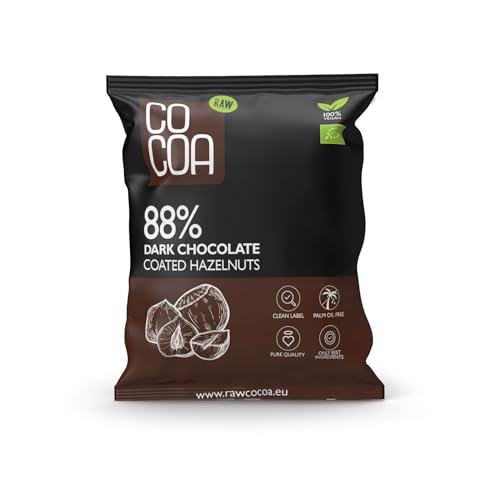 CO COA Haselnüsse in Dunkler Schokolade 88% BIO 70g - Zartbitter Schokolade ohne raffinierten Zucker, vegane Roh-Schokolade, ökologische Zutaten, laktosefrei, enthält gesunde Omega-6-Fette CO COA Haselnüsse in Dunkler Schokolade 88% BIO 70g - Zartbitter Schokolade ohne raffinierten Zucker, vegane Roh-Schokolade, ökologische Zutaten, laktosefrei, enthält gesunde Omega-6-Fette von Co coa