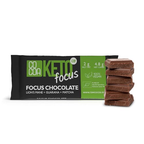 Keto Chocolate Focus BIO 40g, 0% Zuckerzusatz, Low Carb Snack mit MCT-Öl, Schokolade mit Löwenmähne, Matcha und Guarana, perfekt für kohlenhydratarme und ketogene Diäten Keto Chocolate Focus BIO 40g, 0% Zuckerzusatz, Low Carb Snack mit MCT-Öl, Schokolade mit Löwenmähne, Matcha und Guarana, perfekt für kohlenhydratarme und ketogene Diäten von Co coa
