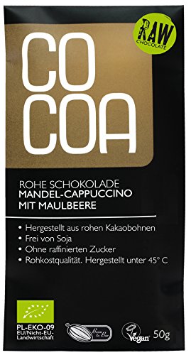Raw Cocoa Bio Schokoladentafeln 50 g (Mandel Cappuccino mit Maulbeeren) von Co coa
