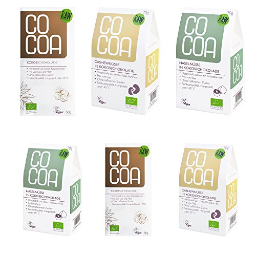 Raw Cocoa Bio Rohe Schokoladen Mix-Paket für Kokosliebhaber von Co coa