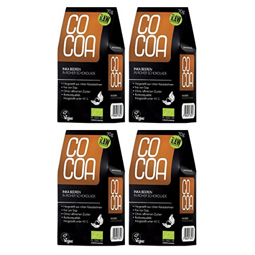 Raw Cocoa Bio Schokofrüchte 4 x 70 (Inka Beeren in Roher Schokolade) von Co coa