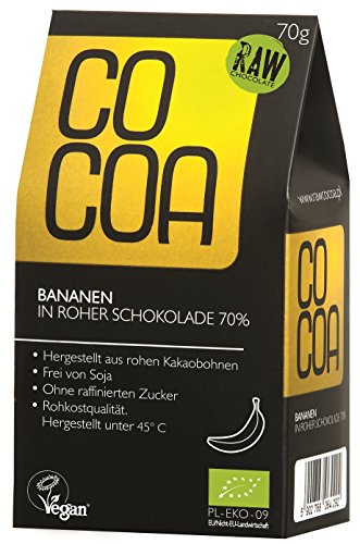 Raw Cocoa Bio Schokofrüchte 70 g (Bananen in 70% Roher Schokolade) von Co coa
