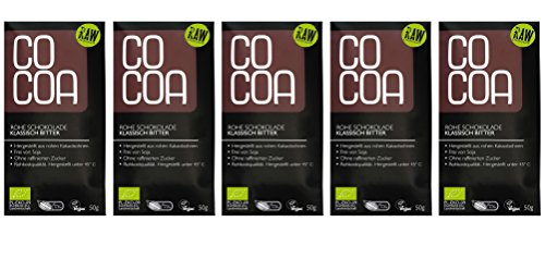 Raw Cocoa Bio Schokoladentafeln 5 x 50 g (Klassisch Bitter) von Co coa