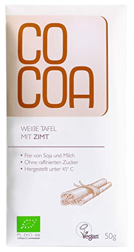 Raw Cocoa Bio Schokoladentafeln 5 x 50 g (Weiße Schokolade mit Zimt) von Co coa