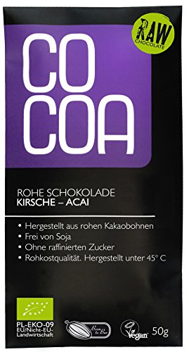 Raw Cocoa Bio Schokoladentafeln 50 g (Kirsche & Acai) von Co coa