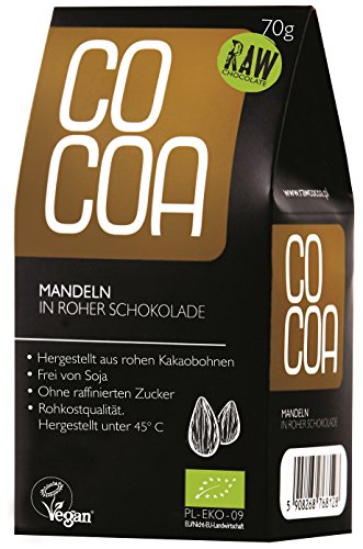 Raw Cocoa Bio Schokonüsse 70 g (Mandeln in Roher Schokolade) von Co coa