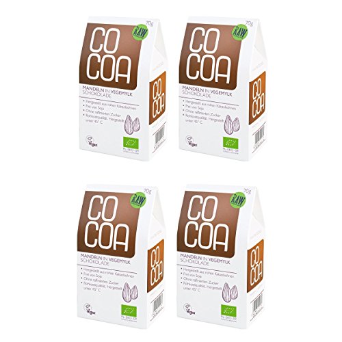 Raw Cocoa Bio Schokonüsse Mandeln in Vegemylk-Schokolade, 4 x 70 g von Co coa