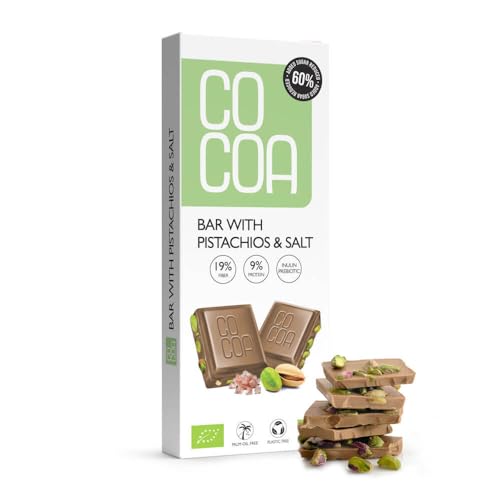 Weiße Tablette mit Pistazien und BIO-Salz 40 g, 65% weniger Zucker, kohlenhydratarmer Snack mit Inulin-Probiotikum, Schokolade mit niedrigem Kokoszuckergehalt, perfekt für eine kohlenhydratarme Ernäh Weiße Tablette mit Pistazien und BIO-Salz 40 g, 65% weniger Zucker, kohlenhydratarmer Snack mit Inulin-Probiotikum, Schokolade mit niedrigem Kokoszuckergehalt, perfekt für eine kohlenhydratarme Ernäh von Co coa