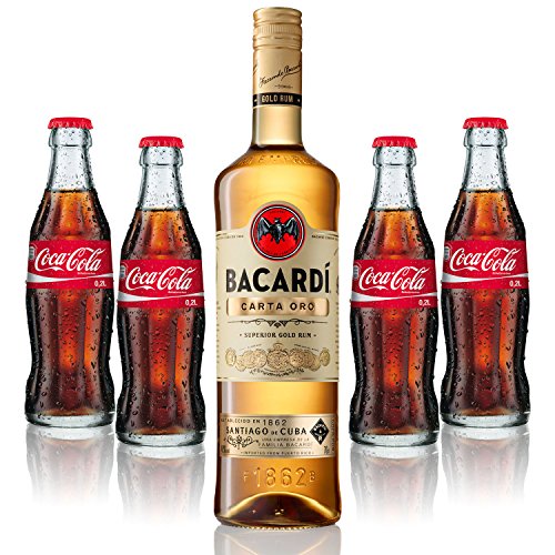 Cuba Libre Set - Bacardi Carta Oro Gold Rum 0,7l 700ml (40% Vol) + 4x Coca Cola 0,2L - Inkl. Pfand MEHRWEG von Coca Cola-Coca Cola