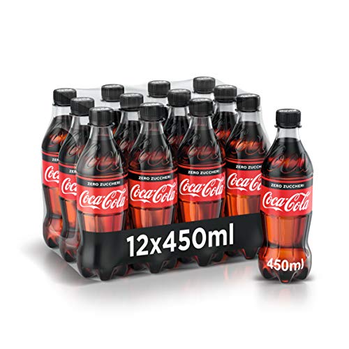 12x Coca-Cola Zero Zuccheri ohne zucker Italian alkoholfreies Getränk PET 450ml Coca Cola Softdrink von Coca-Cola