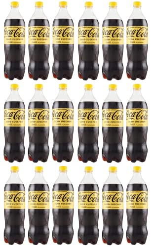 18x COCA-COLA Zero Zuccheri Gusto Limone Kohlensäurehaltiges Erfrischungsgetränk, Zuckerfrei, Zitronengeschmack Einweg-PET-Packung 1Lt von Coca-Cola