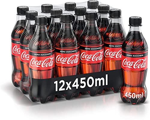 24x Coca-Cola Zero Zuccheri ohne zucker Italian alkoholfreies Getränk PET 450ml Coca Cola Softdrink von Coca-Cola