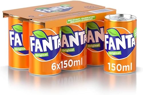 72x Fanta Mini Orange Orangenlimonad Dose 150ml 100% italienische Orangen Softdrink von Coca-Cola