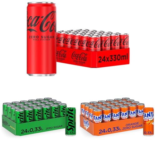 Coca-Cola BBQ Zero Bundle | 72x 0,33L Dosen | Coca-Cola Zero, Fanta Zero, Sprite Zero | Zuckerfreie Softdrinks für Grillpartys, BBQ & Sommer | Erfrischender Genuss ohne Zucker von Coca-Cola
