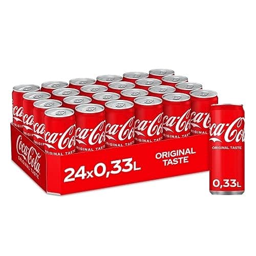 Coca-Cola Classic - prickelndes Erfrischungsgetränk mit unverwechselbarem Coke-Geschmack - koffeinhaltiger Softdrink in Einweg Dosen (24 x 330 ml) von Coca-Cola