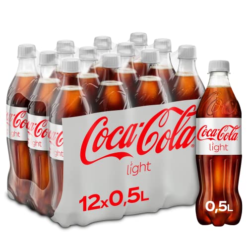 Coca-Cola Light - prickelndes Erfrischungsgetränk mit originalem Coke-Geschmack - ohne Zucker und ohne Kalorien - koffeinhaltiger Softdrink in Einweg Flaschen (12 x 500 ml) Coca-Cola Light - prickelndes Erfrischungsgetränk mit originalem Coke-Geschmack - ohne Zucker und ohne Kalorien - koffeinhaltiger Softdrink in Einweg Flaschen (12 x 500 ml) von Coca-Cola