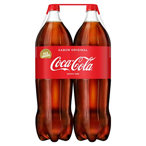 Coca-Cola - Regulär, Erfrischung mit Klebergas, Packung mit 3 x 2 Flaschen (6 Flaschen) von Coca-Cola