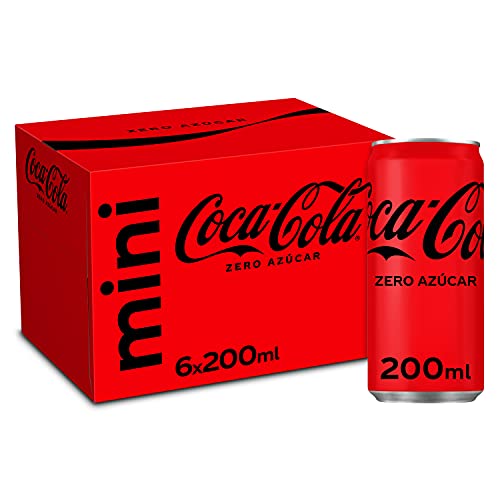 Coca-Cola Zero Zucker – Cola ohne Zucker, kalorienfrei, Packung mit 6 Mini-Dosen 200 ml von Coca-Cola