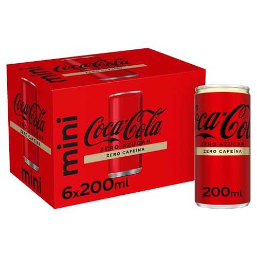 Coca-Cola Zero Zucker Zero Koffein – Cola-Erfrischungsgetränk ohne Zucker, kalorienfrei, koffeinfrei, 6 Mini-Dosen 200 ml von Coca-Cola