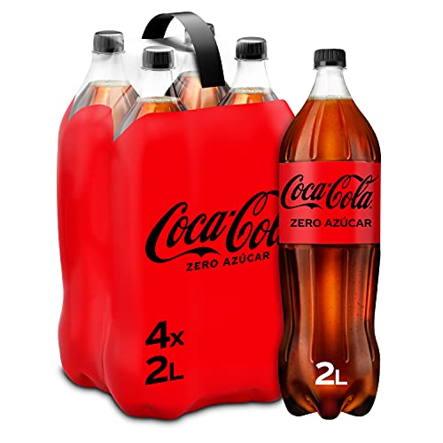 Coca-Cola Zero Zucker, Cola-Erfrischungsgetränk ohne Zucker, kalorienfrei, Packung mit 4 Flaschen, 2 l von Coca-Cola