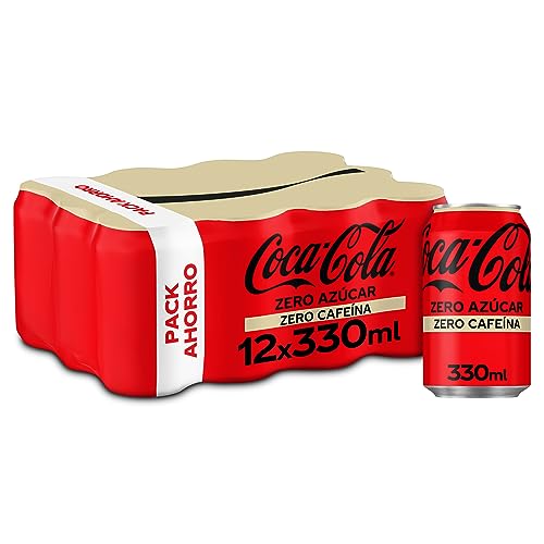 Coca-Cola Zero Sugar Zero Coffein – zuckerfrei, kalorienfrei, koffeinfrei, Cola Soda – Packung mit 12 Dosen, 330 ml von Coca-Cola