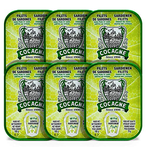 Portugiesische Sardinen ohne Haut und Gräten in Olivenöl mit Zitrone | 6 x 100 g | Cocagne | Ramirez | Portugal Portugiesische Sardinen ohne Haut und Gräten in Olivenöl mit Zitrone | 6 x 100 g | Cocagne | Ramirez | Portugal von Cocagne