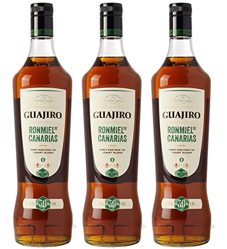 GUAJIRO Ron Miel Honig Rum 30% von den Kanaren Sparpaket 3 x 1 Liter von Cocal